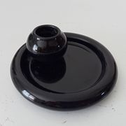 Bougeoir et sa coupelle vintage en céramique noire