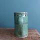 Handmade ceramic mug vase signed in enamelled terracotta