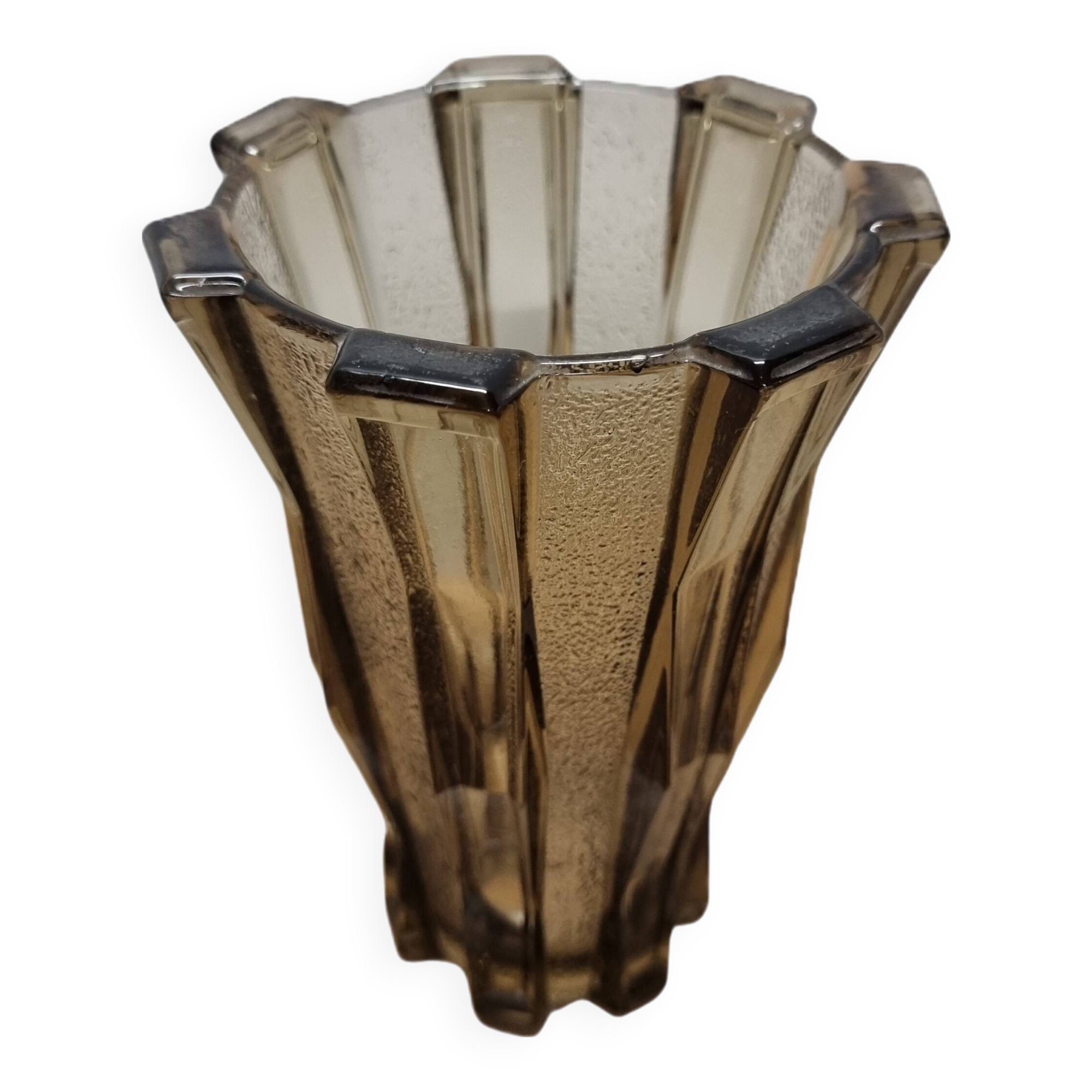 Art Deco Smoked Glass Vase 1930s