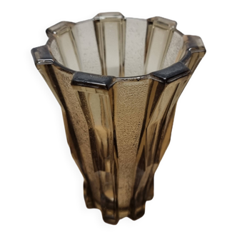 Art Deco Smoked Glass Vase 1930s