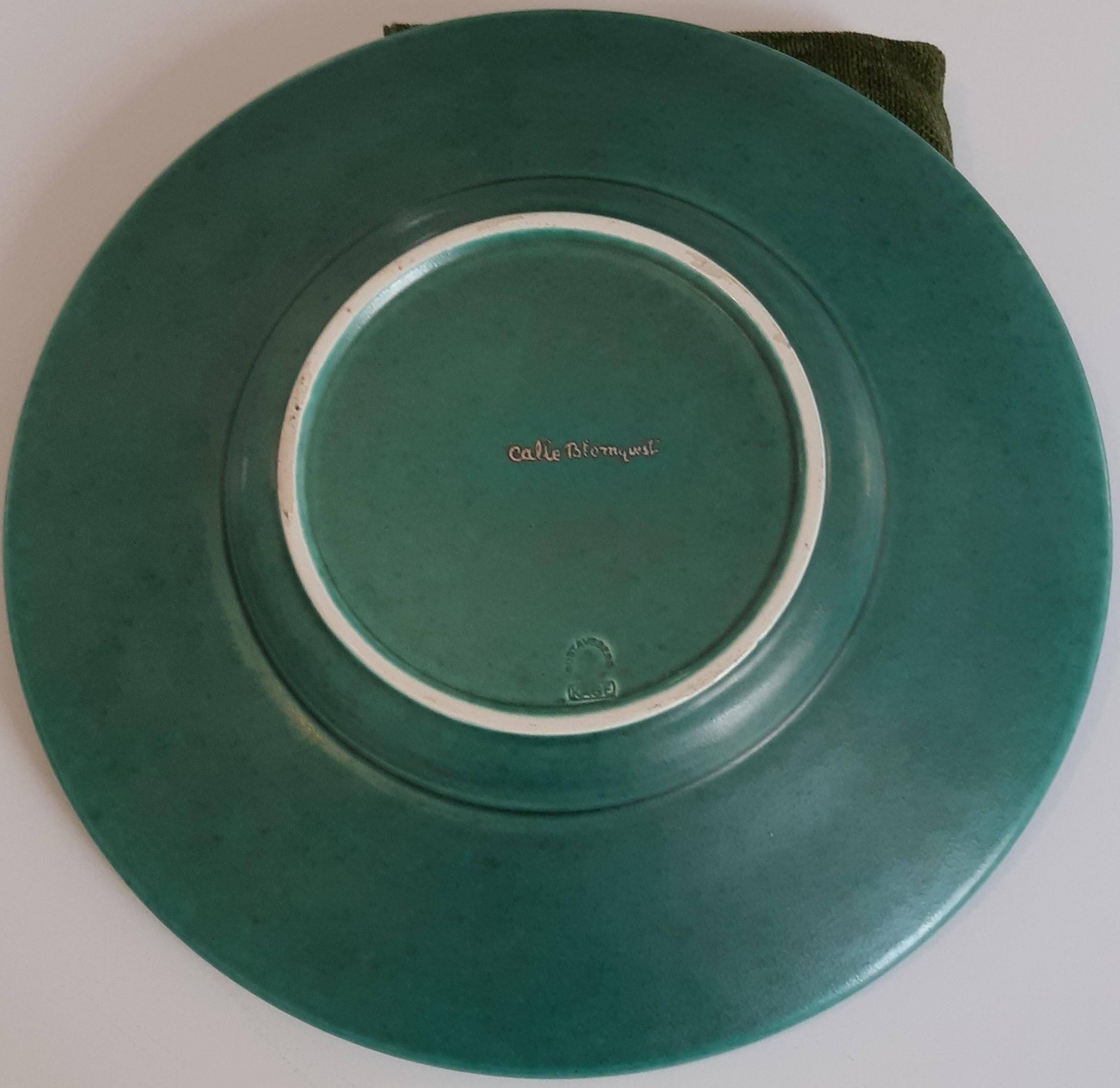 Plate Wilhelm Kage "ARGENTA" Gustavsberg Sweden 1940s. Signed