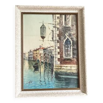 Watercolor painting "Venice July 1960" signed