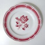 9 flat plates in FB Digoin pink earthenware