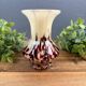 Small Art Deco Vase in Marbled Red Bordeaux Glass