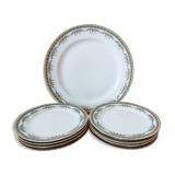 Ensemble de 8 assiettes à dessert et un plat Limoges