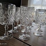 Set of 11 glasses in chiseled ancient rock crystal