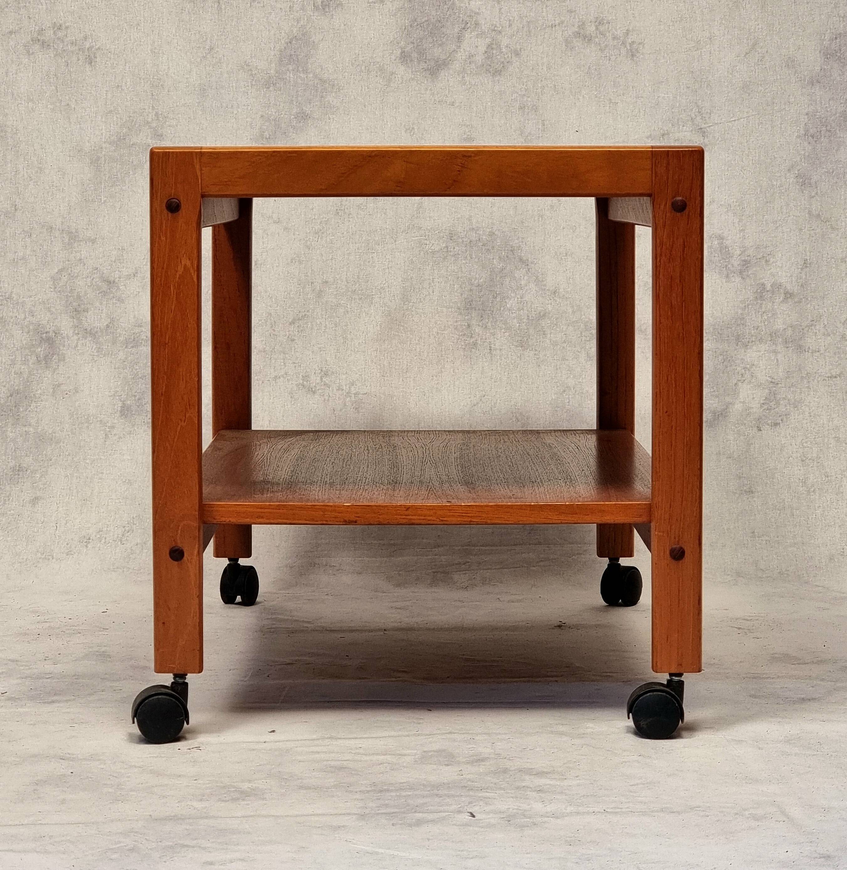 Vintage Scandinavian Rolling Trolley - BRDR Furbo, Spøttrup - Teak - Ca 1960