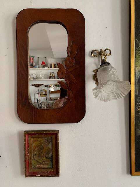 Old impressionist painting, autumn forest, framed, signed, late 19th century