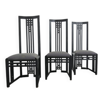 Modern Wooden Throne Chairs by Giorgetti Tris, 1970s, Set of 3