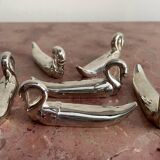 Set of 6 silver-plated swan knife rests