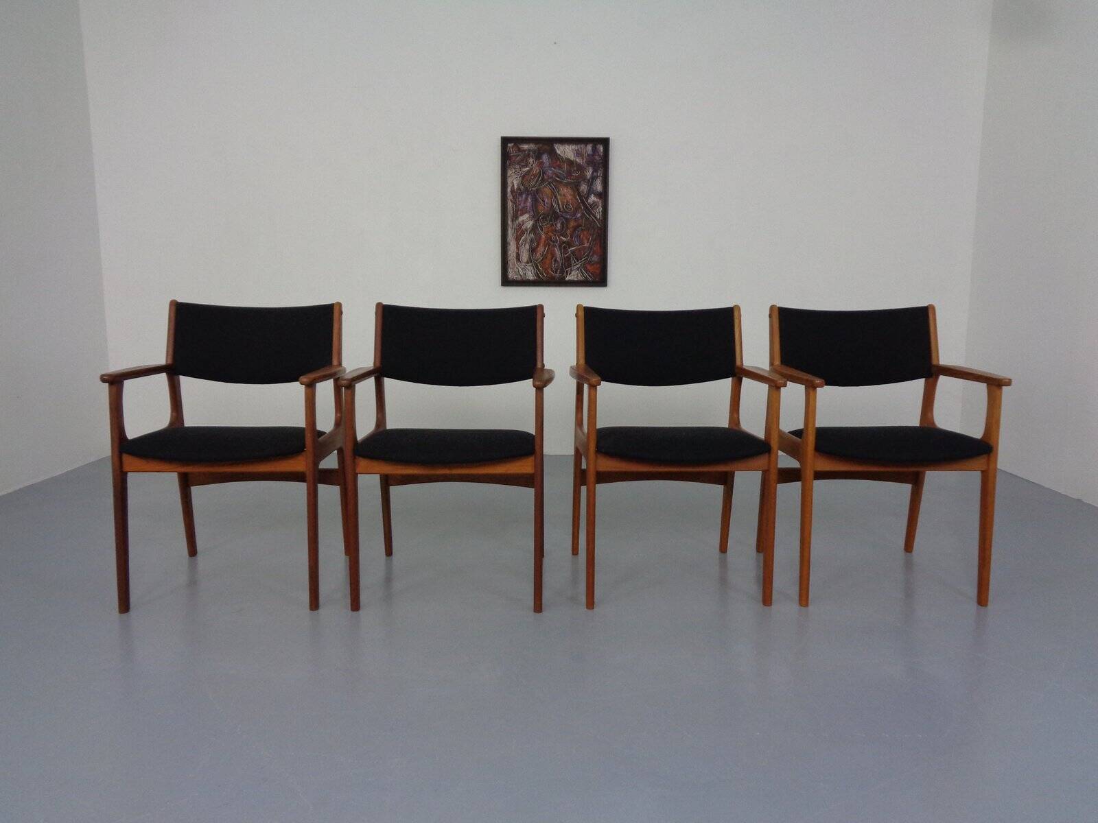 Mid-Century Danish Armchairs in Teak, 1960s, Set of 4