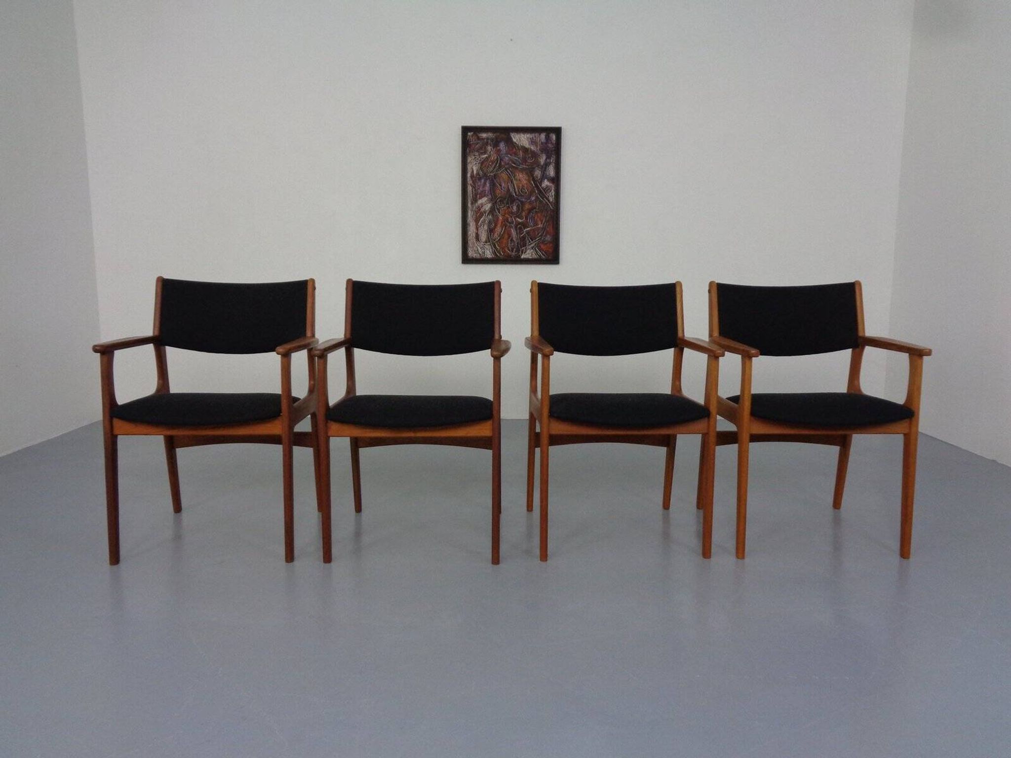 Mid-Century Danish Armchairs in Teak, 1960s, Set of 4