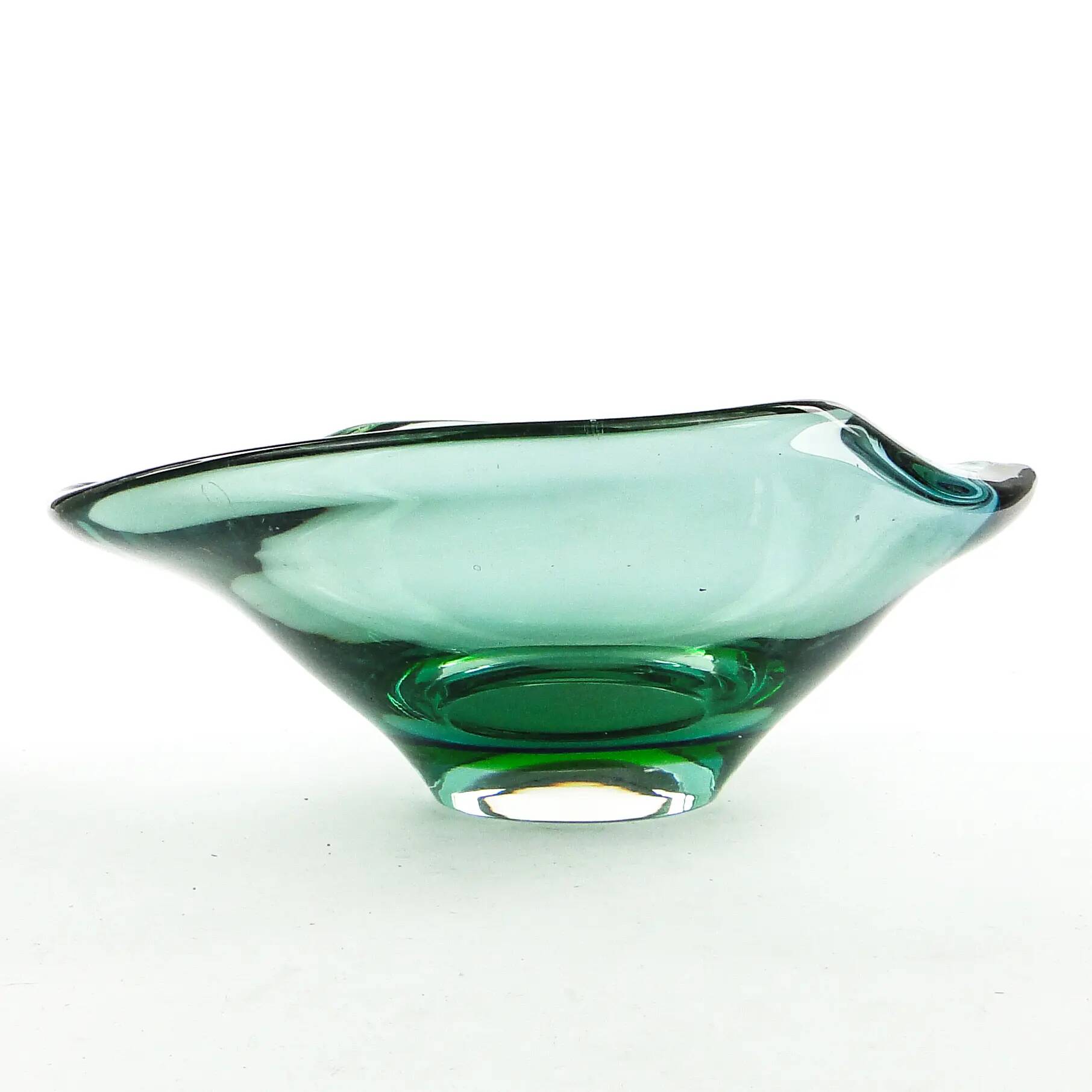 Mid-century modern decorative bowl, glass, Val Saint Lambert, Belgium, 1950s