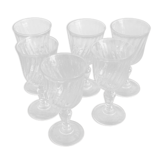6 small Rosaline Arcoroc glasses