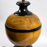 Turned wooden ball lamp base