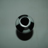 80's design black and white glass vase