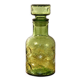 Vintage textured green glass carafe with matching stopper – H25 cm