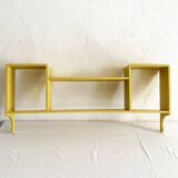 Sixties wooden wall shelf with 3 compartments