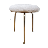 Tabouret en moumoute blanc