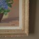 Painting acrylic painting on canvas bouquet lilac flowers decoration countryside old still life