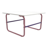 Table à café tubulaire rose et mauve, 1980