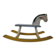 Mid-Century Czechoslovak Wooden Rocking Horse, Hand-Painted, 1960s