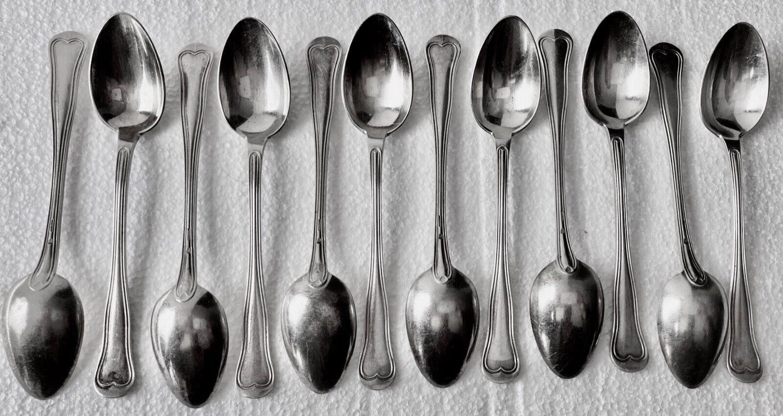12 mocha spoons in silver metal christofle france