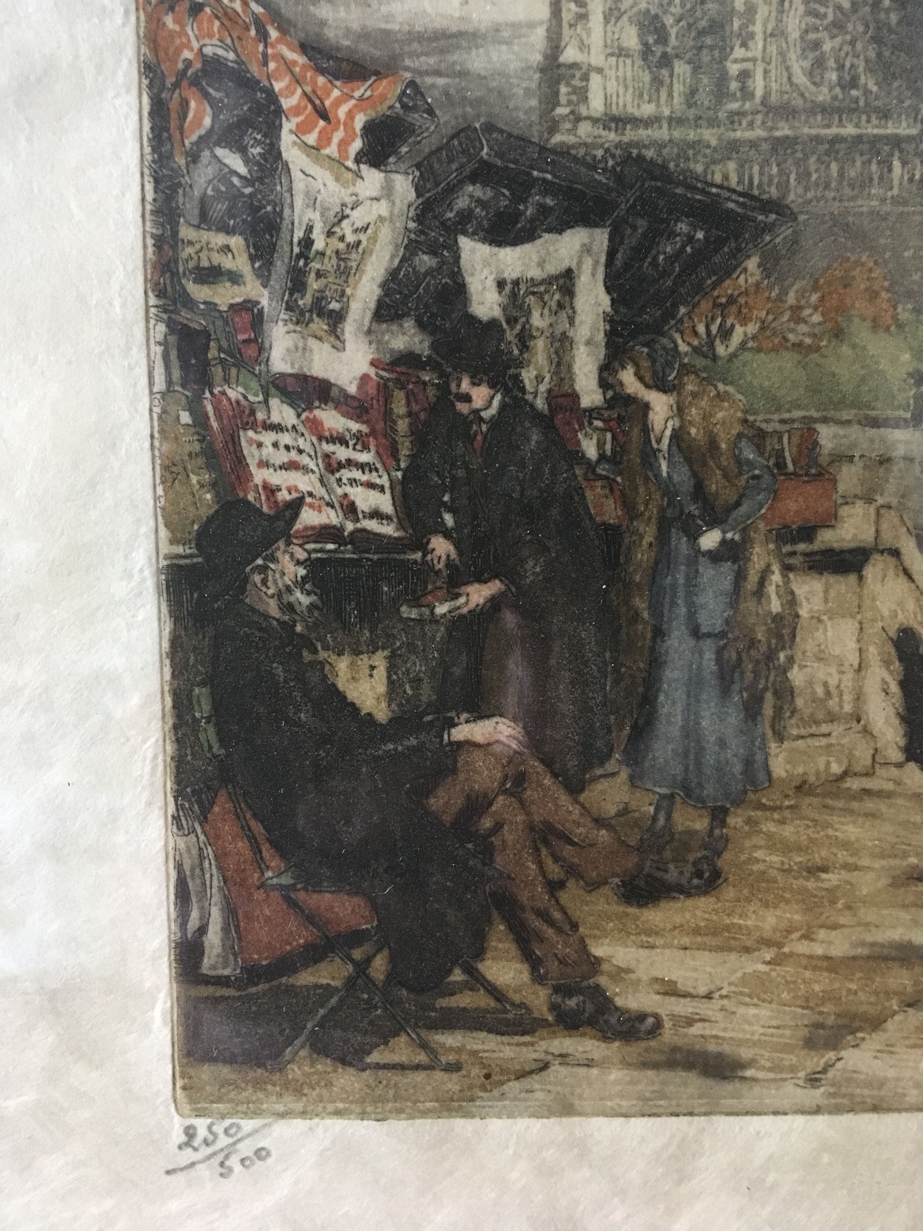 Ancient lithograph Notre-Dame de Paris signed Richard de la Broye