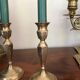 Pair of brass candle holders