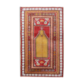 Yellow Red Wool Turkish Carpet Handmade Oriental Anatolian Area rug- 160x183cm