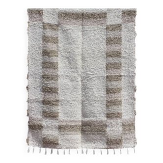 Tapis tissé main réversible - Moka et blanc - double épaisseur - 170 x 240 cm