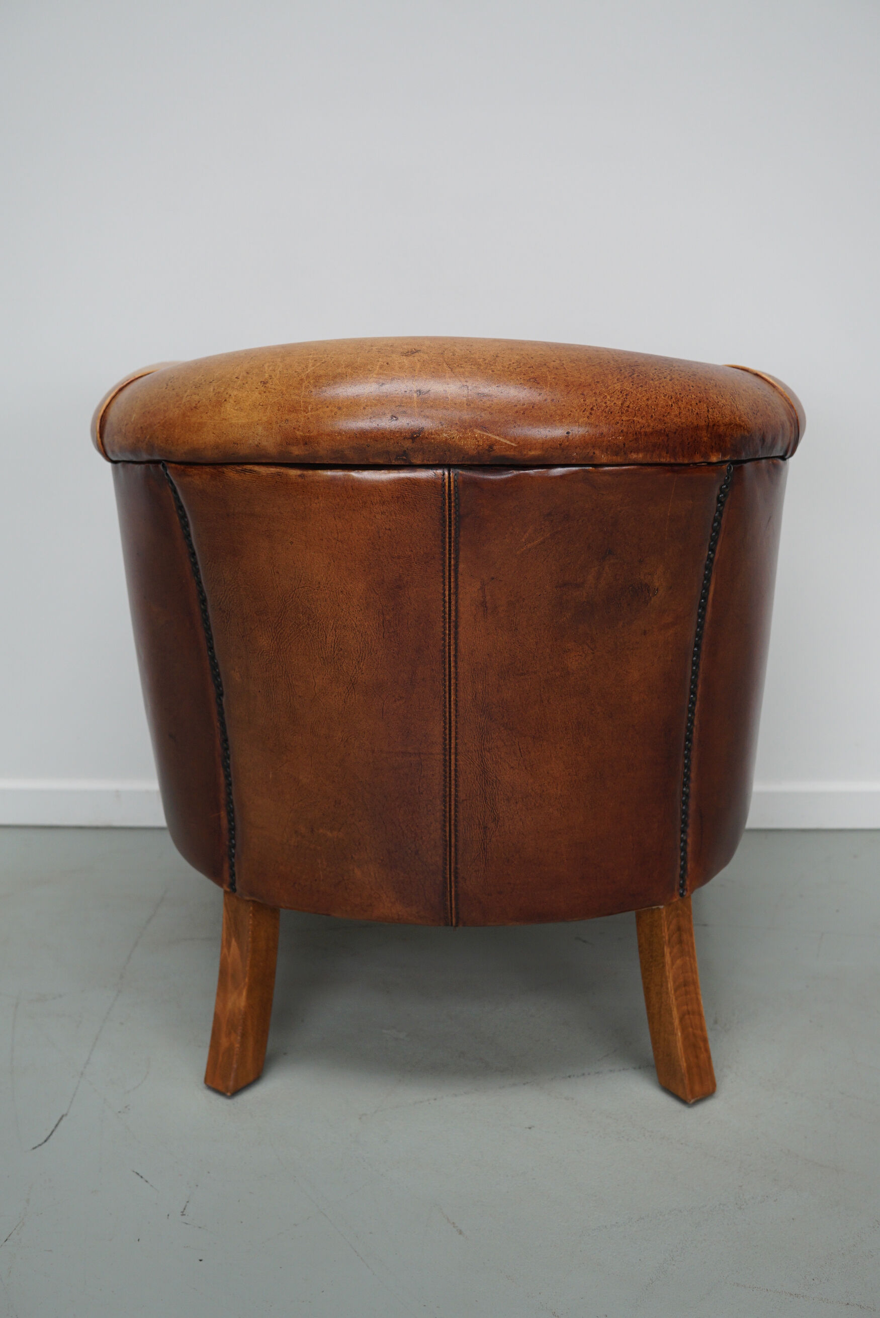 Vintage Dutch Cognac Colored Leather Club Chair