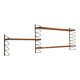 Vintage modular wall shelf in wood and metal, 1950s