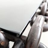 Table basse brutaliste à maillons de chaîne des années 1970