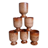 Mazagran cups, stoneware stemmed glasses from Puisaye, Jean-Pierre Prud’homme