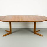 Danish Round Teak Dining Table with Extensions, 1970s
