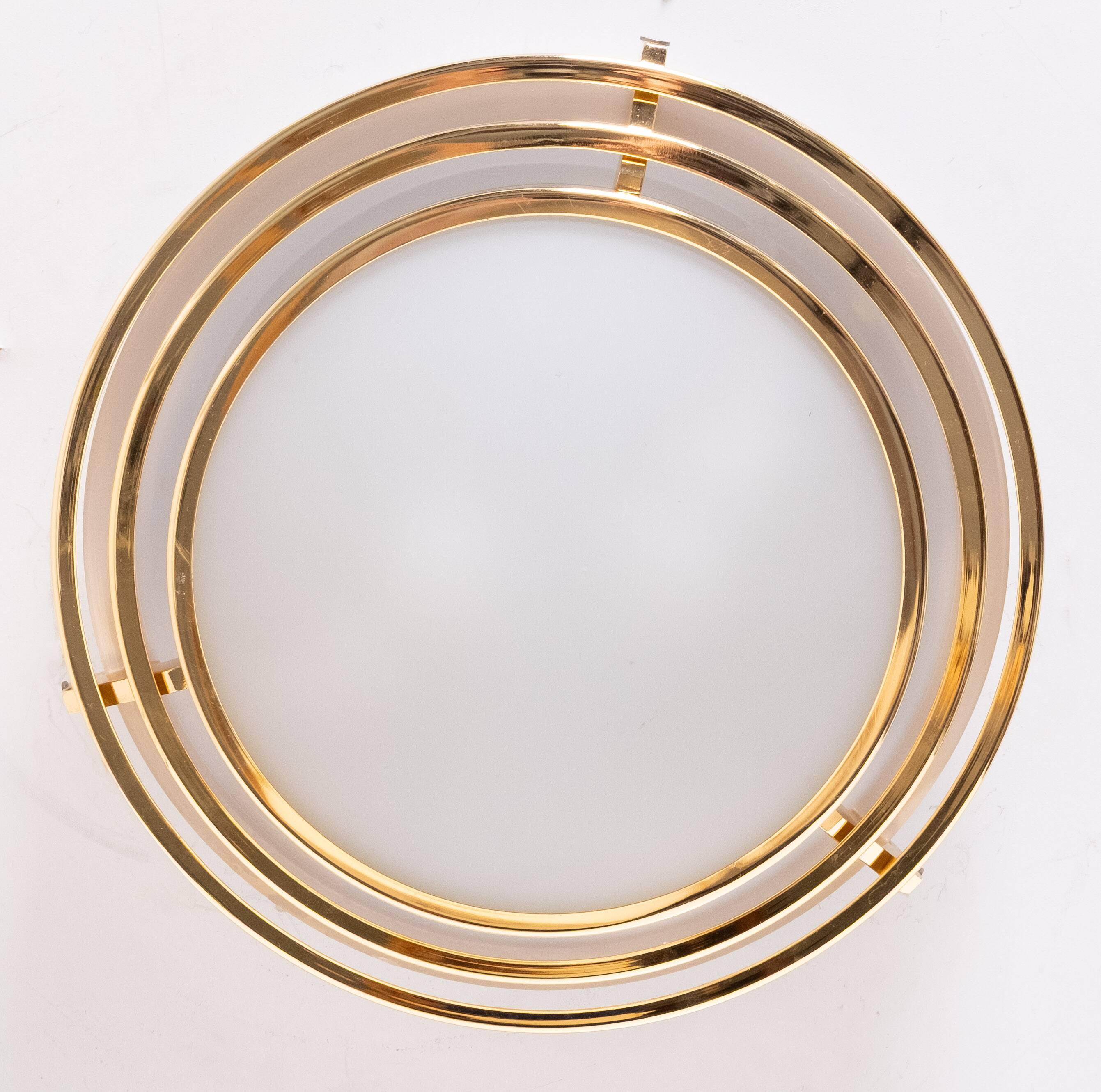 Italian Brass Flush Mount ceiling lamp 1970s