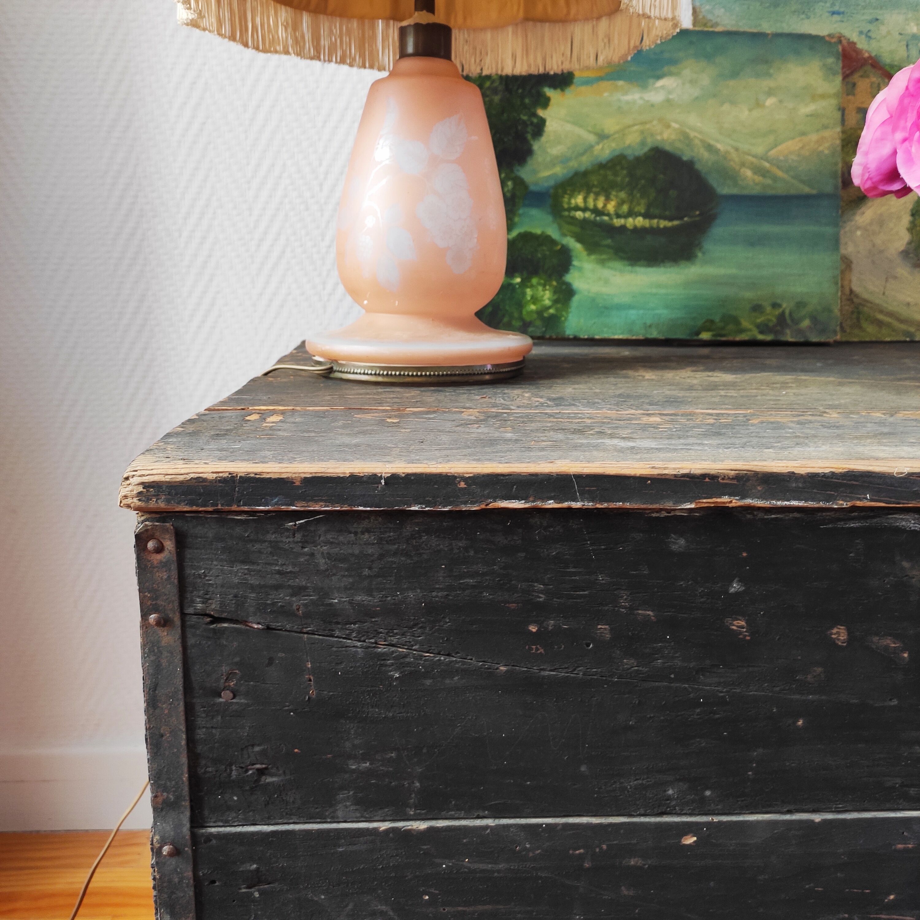 Chest old trunk fir wood