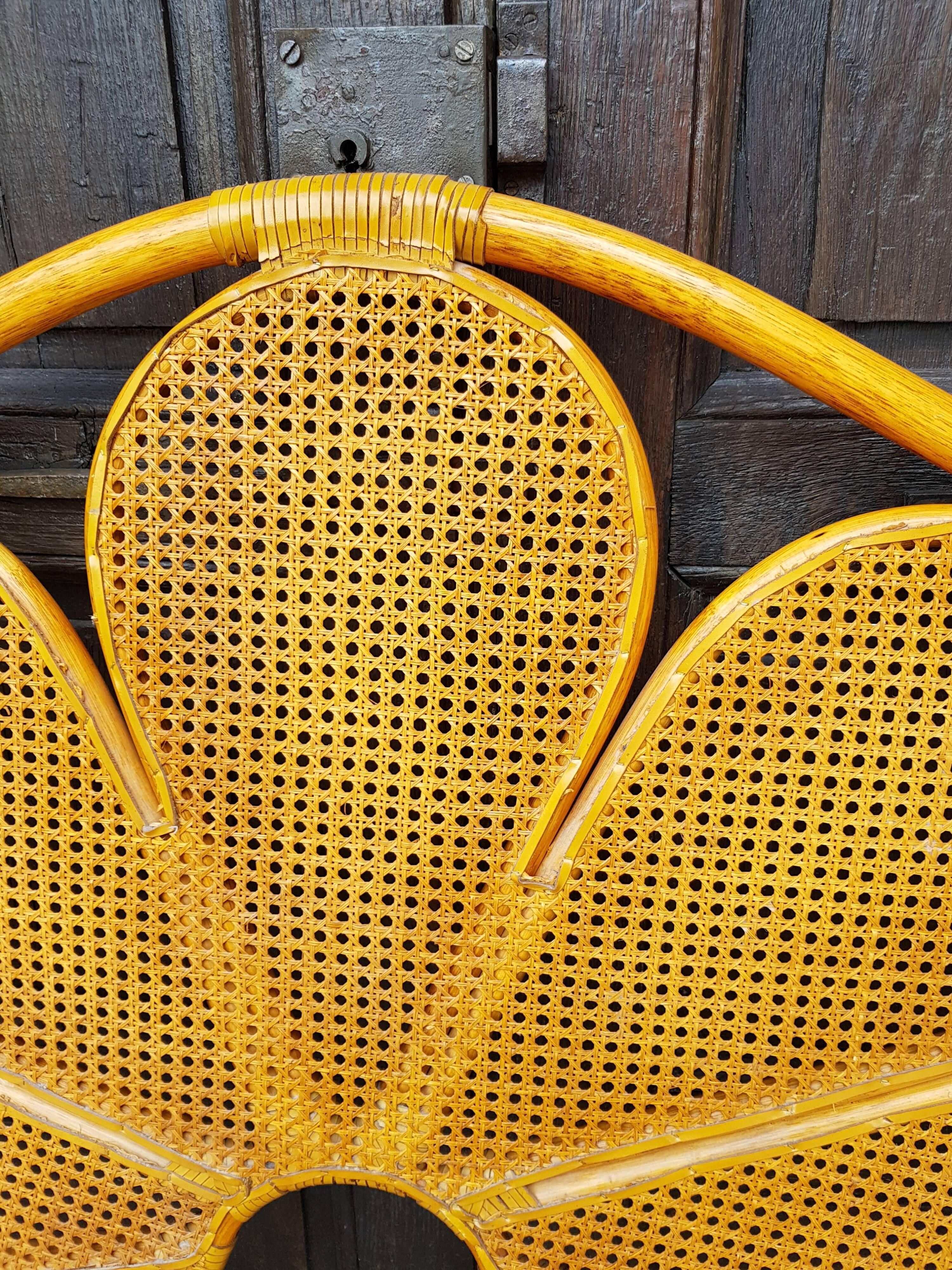 Rattan and caning headboard