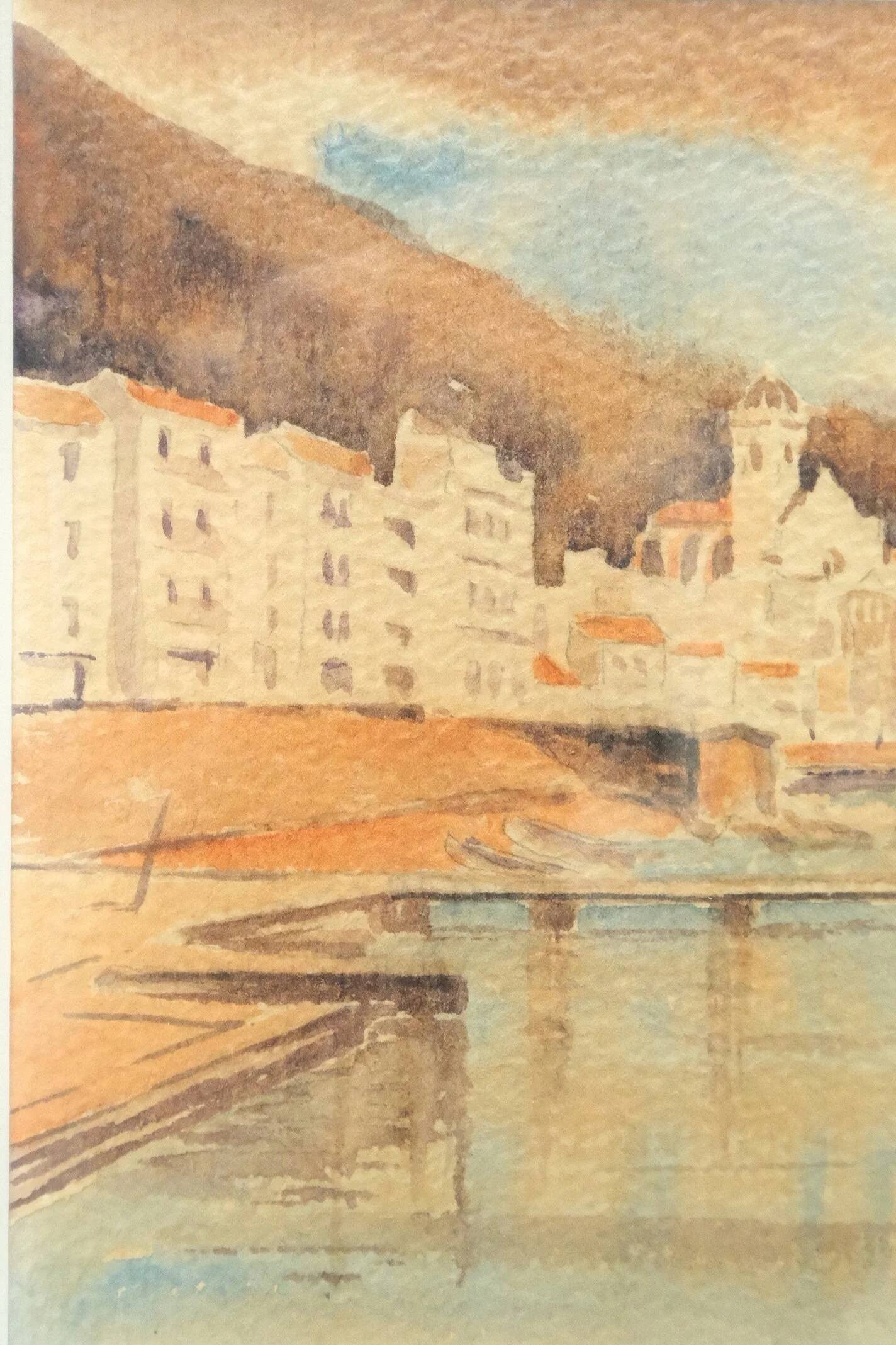 Watercolor on paper, signed, circa 1930