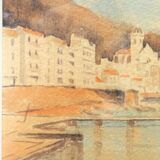 Watercolor on paper, signed, circa 1930