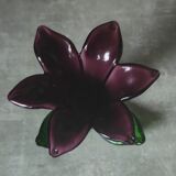 Blown glass flower candle holder