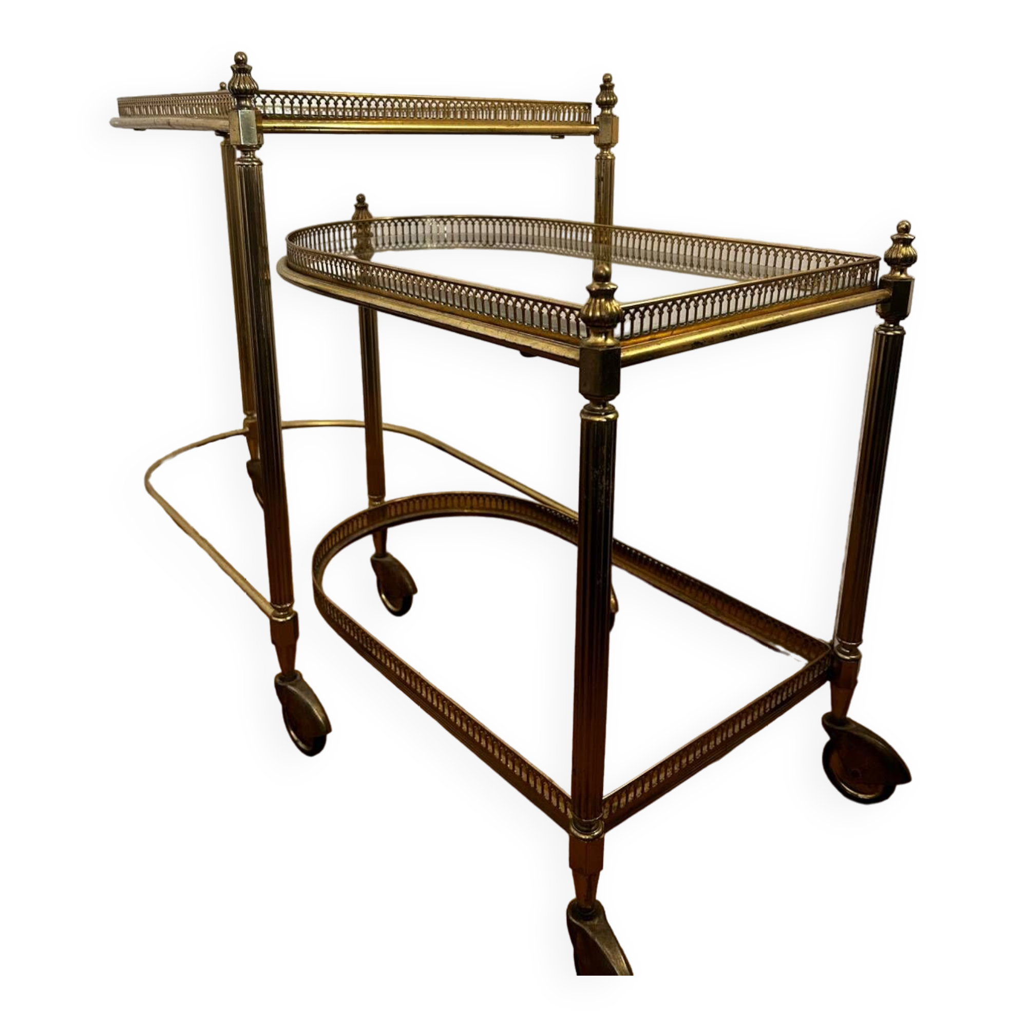 Brass and glass nesting table