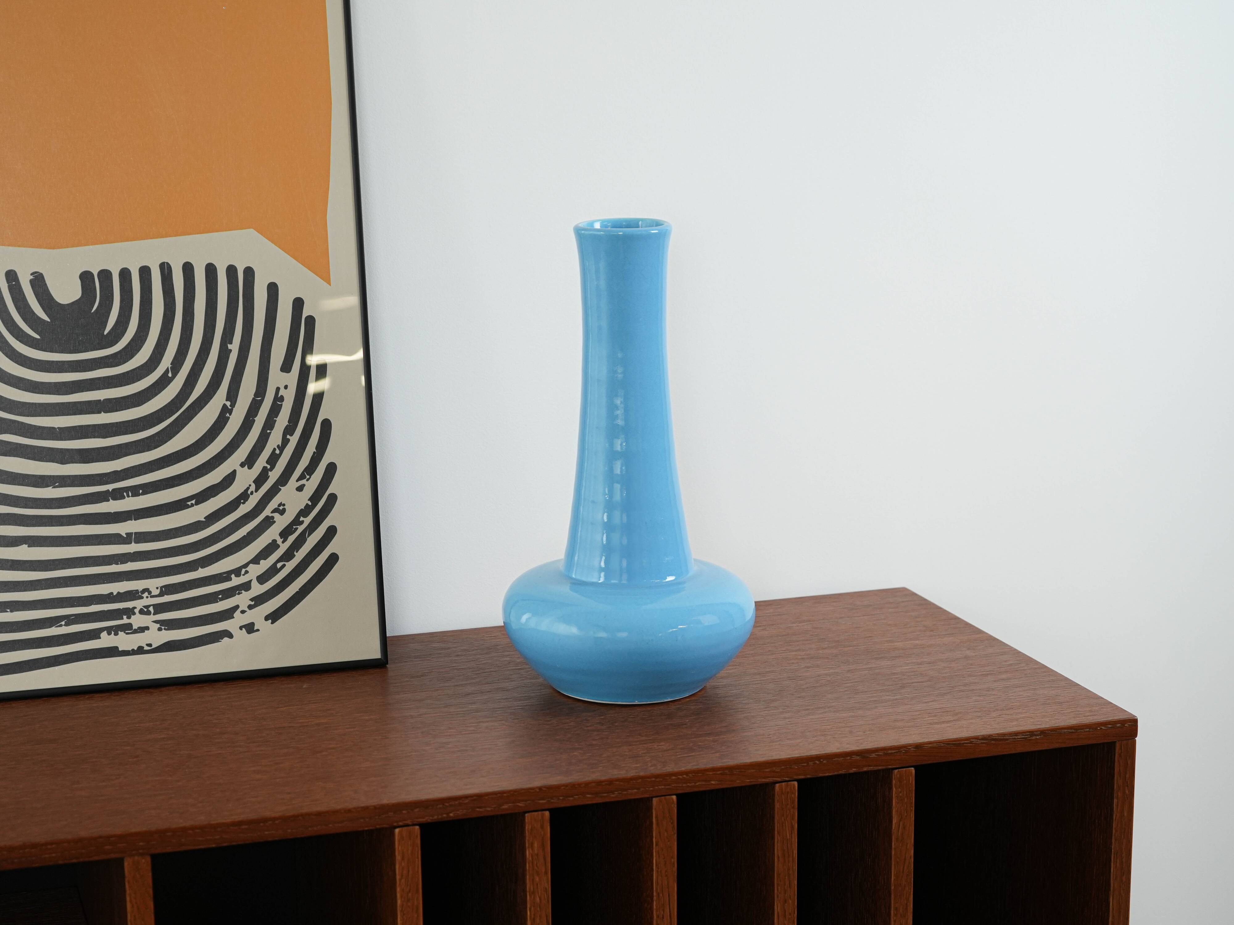 Blue ceramic vase, Danish design, 1970s, made in Denmark