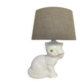 Lampe vintage chat en céramique émaillée années 70