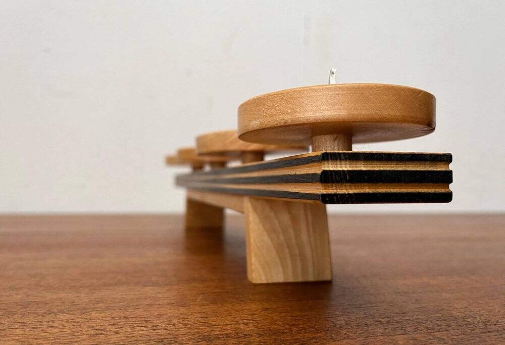Mid-century wooden candlestick, 1960s