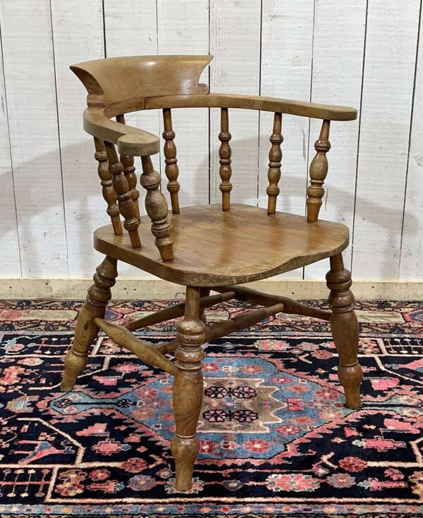 Fauteuil rustique anglais 19ème en orme et hêtre