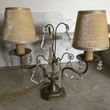 Lampe ancienne en laiton 2 branches