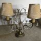 Antique brass lamp with 2 branches