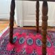Tripod side table in wood - brutalist style